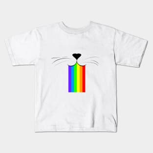 Rainbow cat nose Kids T-Shirt